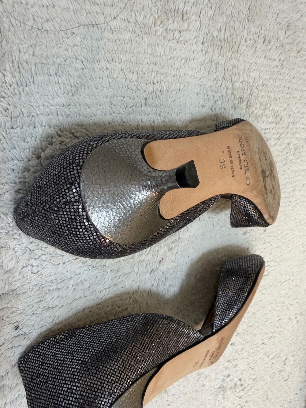 Jimmy Choo Black D'Orsay Sparkle Heels 36 - Picture 5 of 6